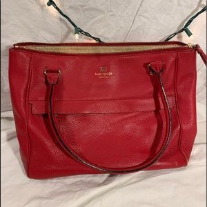 Red leather Kate Spade purse